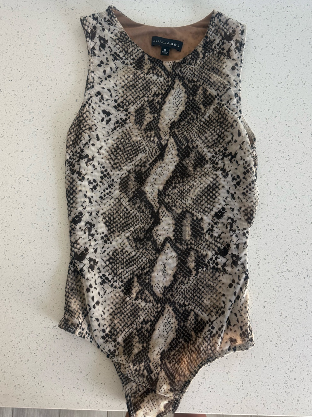 JLUXLABEL Snake Print Bodysuit